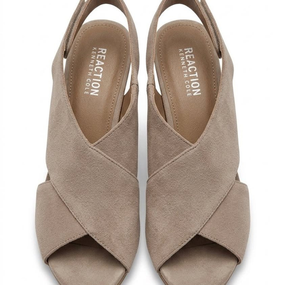Suede wedge sandals, Kenneth Cole Reaction, Size 7 1/2